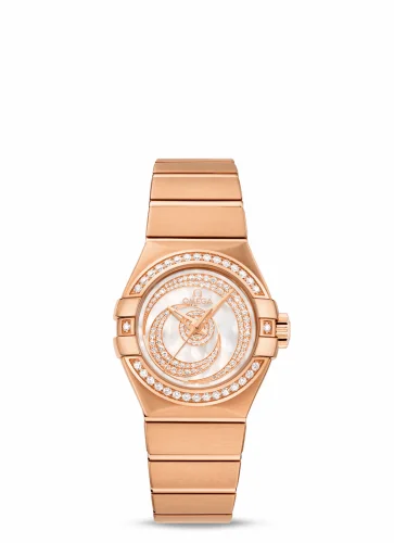 Omega Constellation Co-Axial 27 Brushed Red Gold / Diamond / Diamond Moon 123.55.27.20.55.005 (12355272055005)